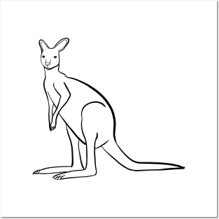 Stick figure Kangaroo Posters and Art